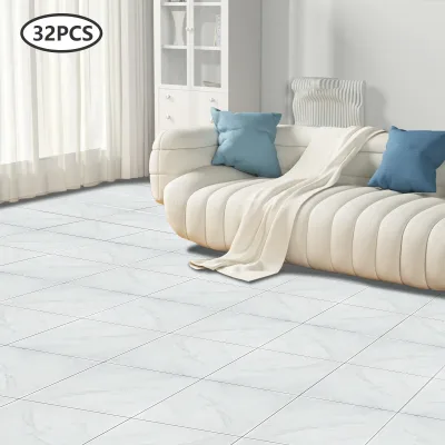 Carreaux de sol blancs autocollants