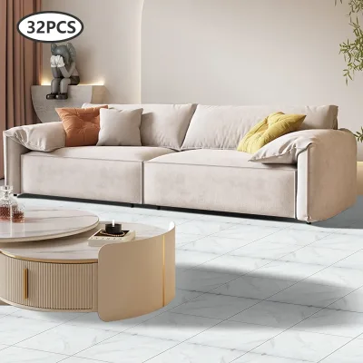 Carreaux de sol blancs autocollants – image 3
