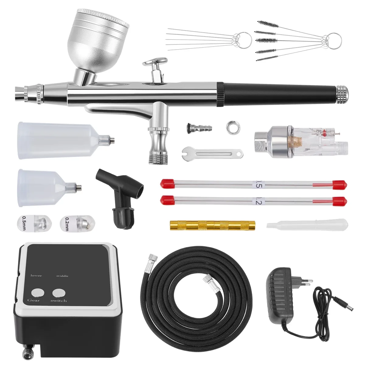 Kit aérographe avec compresseur et buses